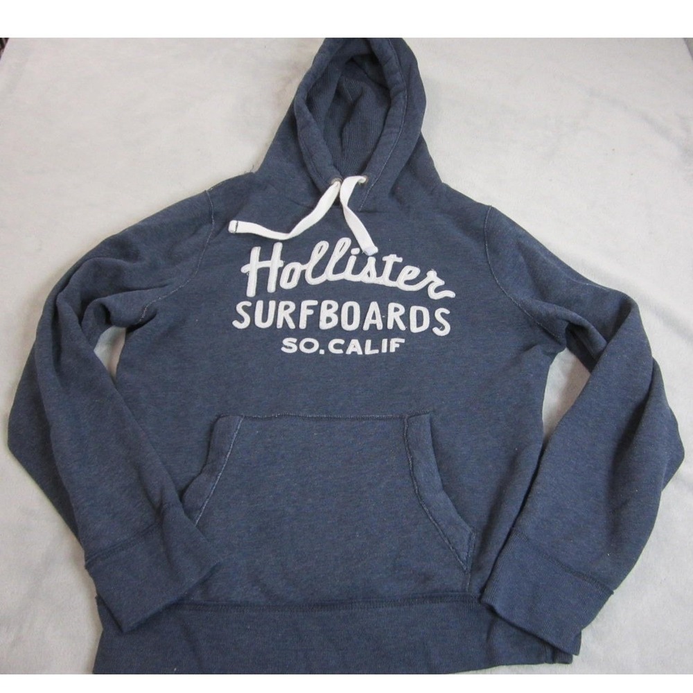 Hollister Hoodie MENS XL Navy Blue Good Graphic Surfboards So Calif Pullover